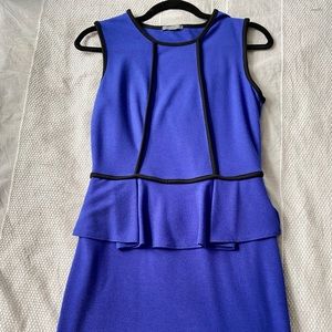 Blue Peplum Fitted Dress